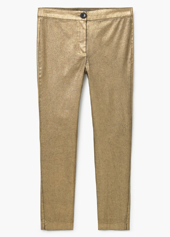 Золотистые кэжуал демисезонные зауженные брюки Mango
