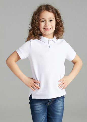 Белая детская футболка-поло для мальчика Promin однотонная