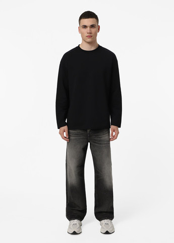 Лонгслів Promin однотонний чорний кежуали бавовна