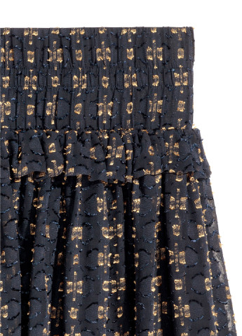 Черная кэжуал с абстрактным узором юбка H&M клешированная