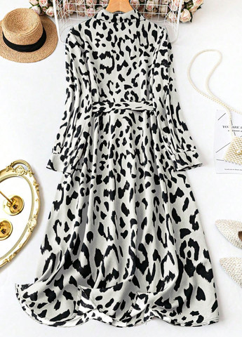 Комбінована кежуал сукня сукня-сорочка SHEIN з тваринним принтом