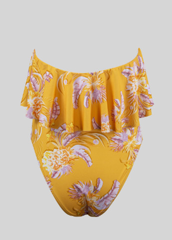 Желтые купальные трусики-плавки с цветочным принтом Asos