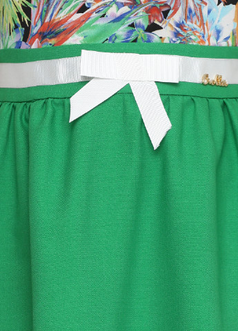 Зеленое кэжуал платье а-силуэт Sassofono с абстрактным узором
