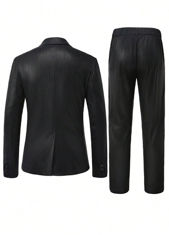 Черный демисезонный костюм (пиджак, брюки) брючный SHEIN