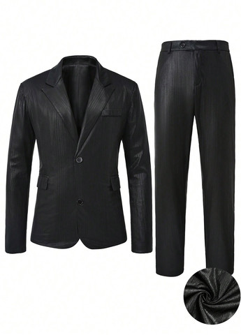 Черный демисезонный костюм (пиджак, брюки) брючный SHEIN