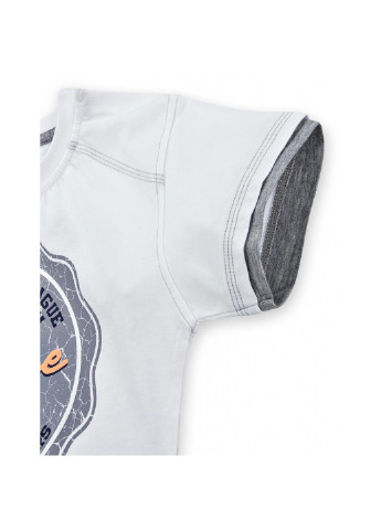 Белая демисезонная футболка детская "college" (4678-134b-white) E&H