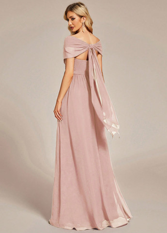 Светло-розовое кэжуал платье с открытой спиной SHEIN однотонное