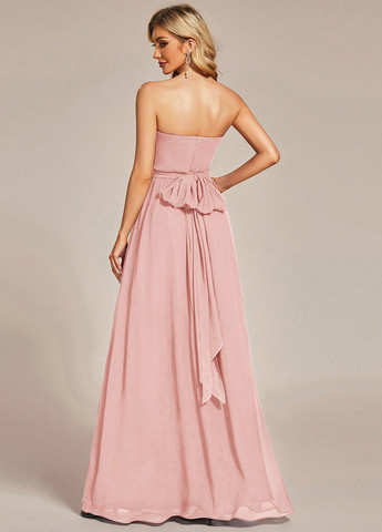 Светло-розовое кэжуал платье с открытой спиной SHEIN однотонное