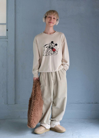 Бежевый свитшот Uniqlo персонажи без декора (322455757)