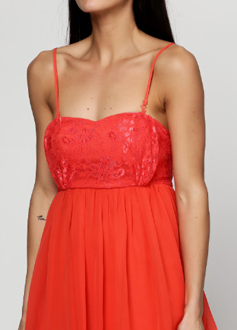 Коралловое кэжуал платье клеш NLY Blush однотонное