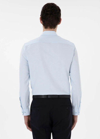 Голубой классическая рубашка однотонная Pierre Cardin