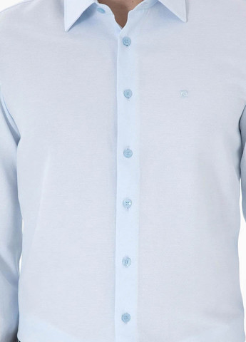Голубой классическая рубашка однотонная Pierre Cardin