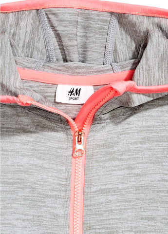 Кофта H&M с длинным рукавом однотонная серая спортивная