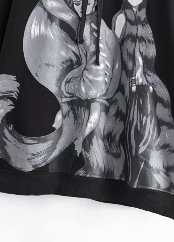 Худи женское удлиненное с принтом и разрезами по бокам Style Berni Fashion 55468 (231479942)
