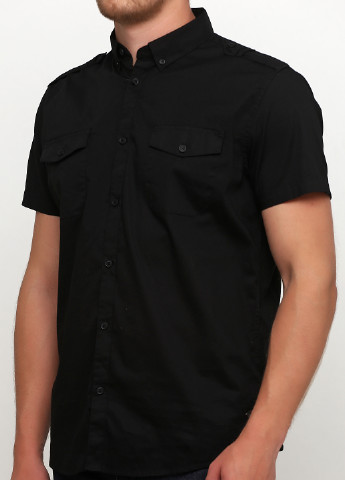Черная кэжуал рубашка однотонная Solid