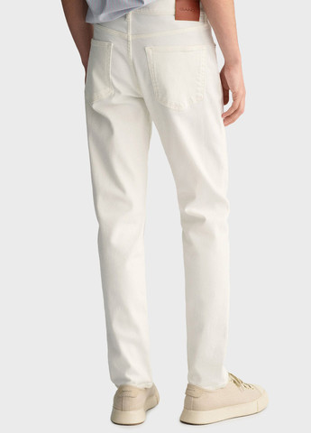 Белые летние слим джинсы Gant