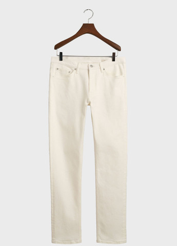Белые летние слим джинсы Gant