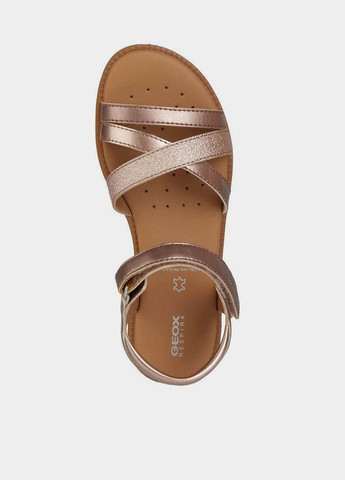 Розово-коричневые кэжуал сандалии Geox на липучке