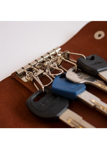 Ключниця чорна коньяк, 6 карабінів, натуральна шкіра SD Leather ключница (252088531)