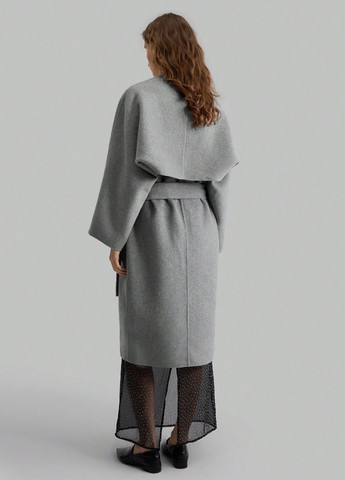 Серое демисезонное Пальто оверсайз SHEIN