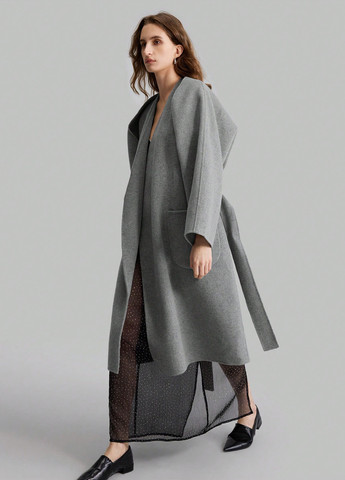 Серое демисезонное Пальто оверсайз SHEIN