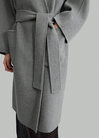 Серое демисезонное Пальто оверсайз SHEIN
