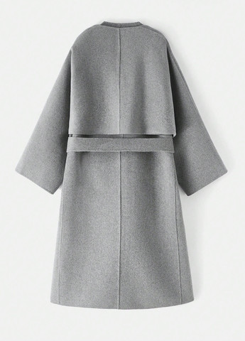Серое демисезонное Пальто оверсайз SHEIN