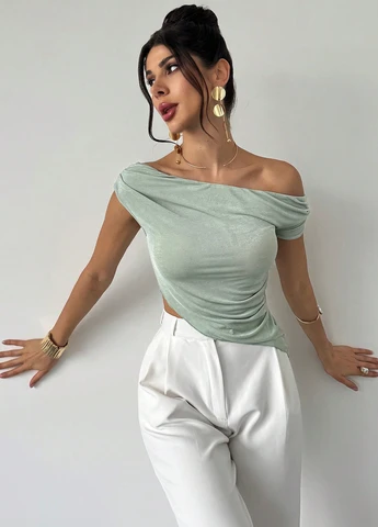 Светло-зелёная блуза SHEIN