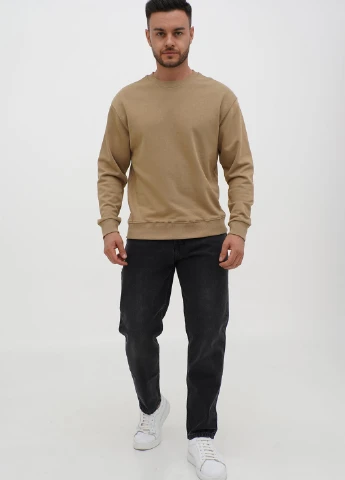 Темно-бежевый свитшот Trend Collection однотонный без декора (303023662)