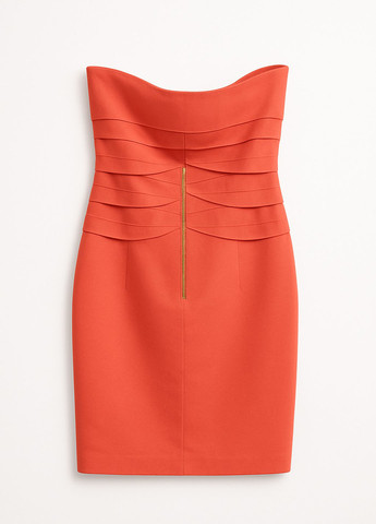 Теракотова святковий сукня з відкритими плечима, футляр, з відкритою спиною Sassofono однотонна