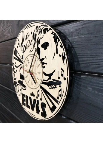 Дизайнерський настінний годинник з дерева «Elvis» 7Arts (253567833)