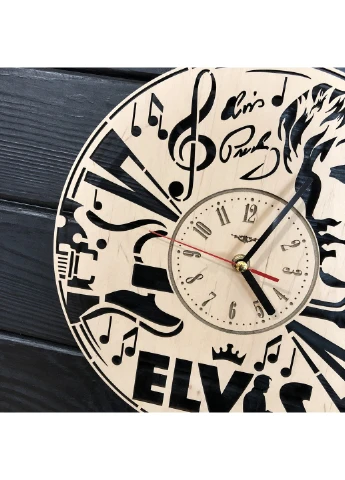 Дизайнерський настінний годинник з дерева «Elvis» 7Arts (253567833)