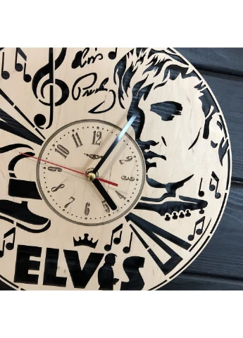 Дизайнерський настінний годинник з дерева «Elvis» 7Arts (253567833)
