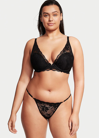 Чорний демісезонний комплект (бюстгальтер, трусики) Victoria's Secret