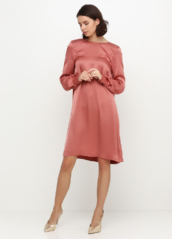 Рожева кежуал сукня з довгим рукавом H&M однотонна