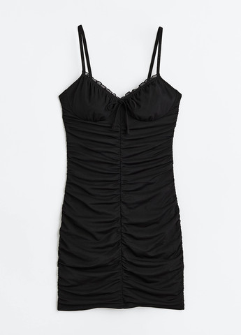 Черное кэжуал платье платье-комбинация H&M однотонное