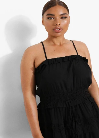 Черное кэжуал платье Boohoo однотонное