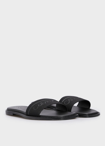 Черные шлепанцы Calvin Klein с логотипом