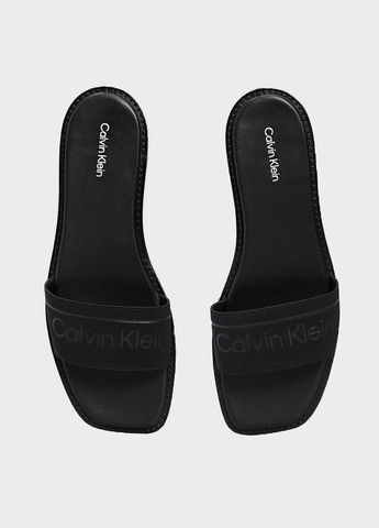 Черные шлепанцы Calvin Klein с логотипом