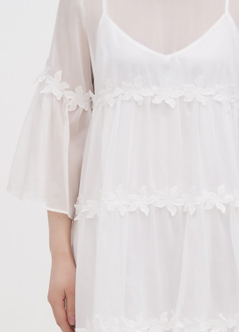 Белое кэжуал платье клеш Retro & icon однотонное
