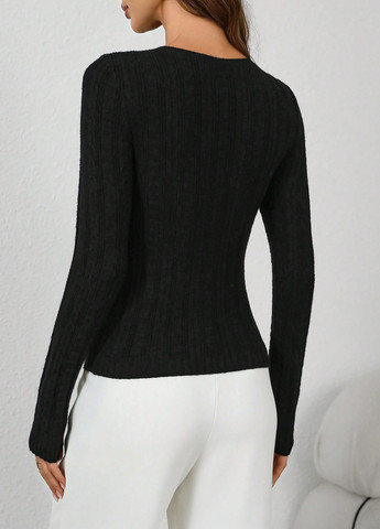 Черный демисезонный свитер SHEIN