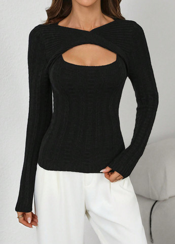 Черный демисезонный свитер SHEIN