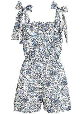 Комбінезон H&M комбінезон-шорти квітковий блакитний кежуал