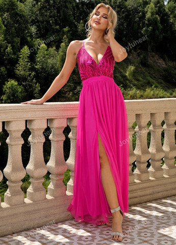 Розовое коктейльное, праздничный платье с открытыми плечами SHEIN однотонное