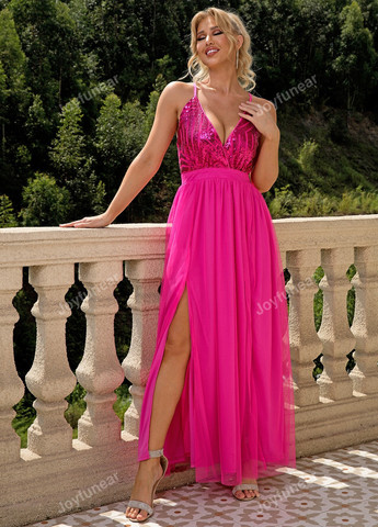 Розовое коктейльное, праздничный платье с открытыми плечами SHEIN однотонное