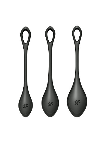 Набор йони бусин Yoni Power 2 Black, диаметр 2-2,5-3см, вес 22-44-73гр Satisfyer (252607213)