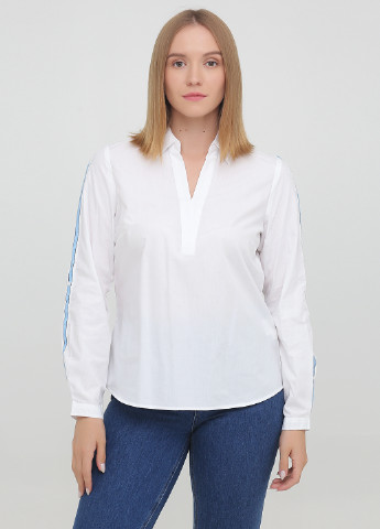 Белая кэжуал рубашка однотонная Collection L