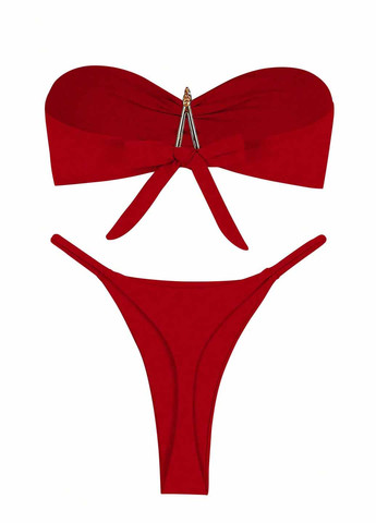 Червоний літній купальник (бюст, трусики) роздільний SHEIN