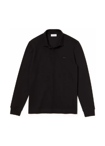 Черная футболка-поло для мужчин Lacoste однотонная