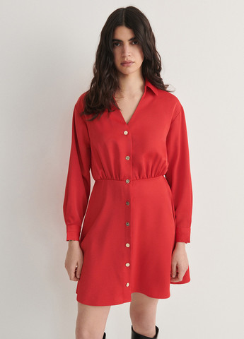 Червона кежуал сукня сукня-сорочка Reserved однотонна